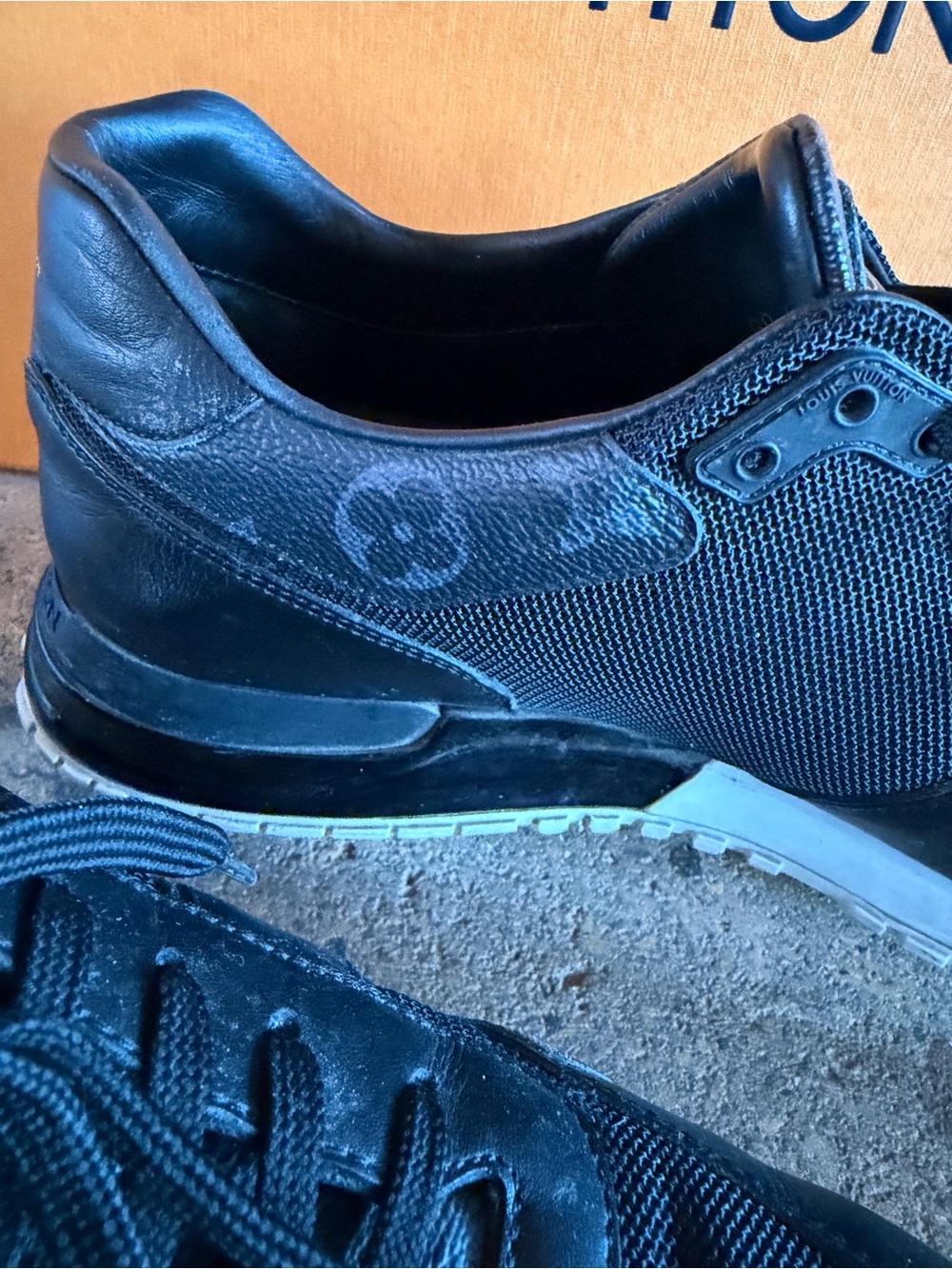 Auth. Louis Vuitton Black Men’s Run Away Sneakers - Picture 10 of 14